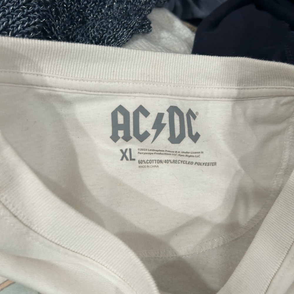 AC/DC White Graphic Tee